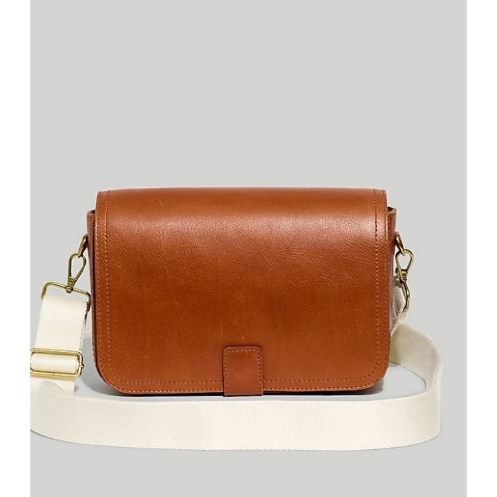 Madewell Tan Shoulder Bag with Cream Strap